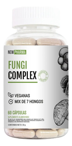 Fungi Complex Mix De 7 Hongos. 60 Cap. Veganas. Newpharma Sin Sabor