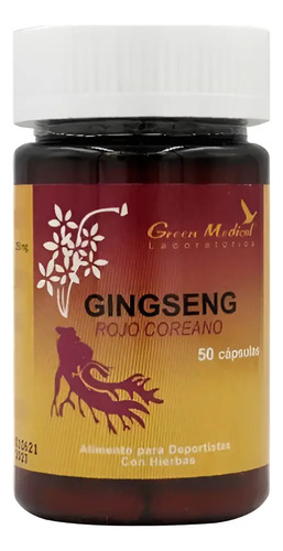Ginseng Rojo Coreano 50 Capsulas Green Medical Sin Sabor