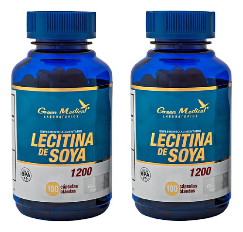 Gm Lecitina Soya 1200 Caspulas Blandas 2 Frascos / 200 Capsulas
