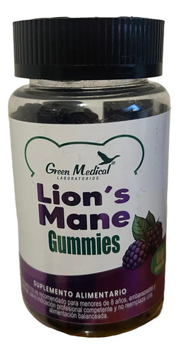 Gomitas Melena De León 60 Unidades Green Medical Sabor Mora Suplemento Nutricional