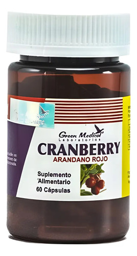 Green Medical Suplemento Cranberry 60 Cápsulas Frasco Sabor Propio