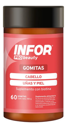 Infor Pro Beauty  60 Gomitas Multivitamínicas Con Colágeno Sin Sabor