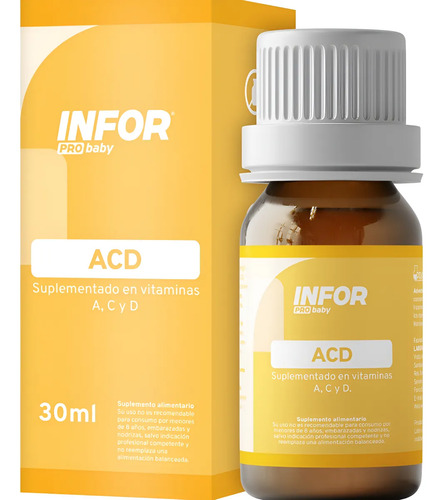 Infortin Gotas Suplemento Alimentario Vit A, C Y D 30ml Sabor Cherry