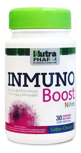 Probiótico Inmuno Boost Niños 30 Comprimidos Masticables Sabor Cherry Nutra Pharm