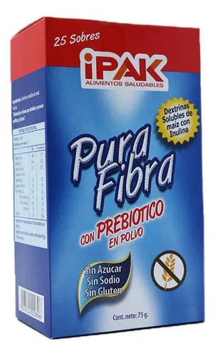 Fibra Dietética | Pura Fibra Con Prebiótico X 25 Sobres Sin Sabor