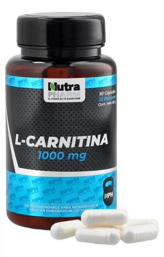 L - Carnitina 1000mg 90 Capsulas Nutrapharm. Sabor Sin Sabor