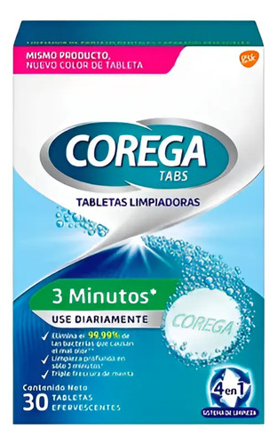 Limpiador Prótesis Corega 30 Tabletas