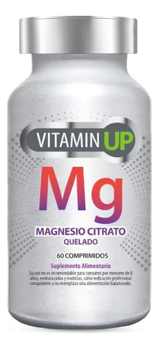 Magnesio Quelado 400mg (60 Comprimidos) Vitamin Up Sabor Sin Sabor