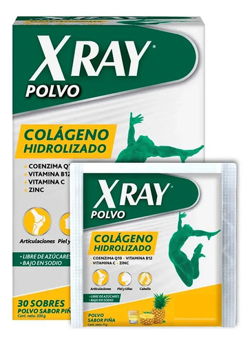 X Ray Colágeno En Polvo Sabor A Piña 30 Sachet