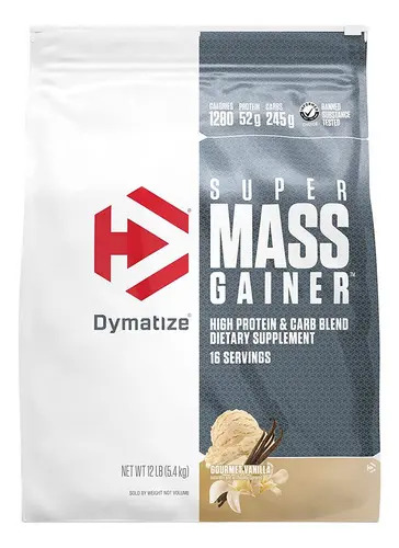 Super Mass Gainer Dymatize Ganador De Masa 12 Lb Gourmet Vanilla Vainilla Gourmet