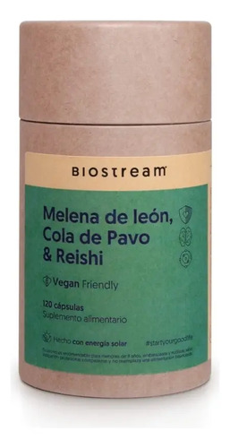 Melena De León + Cola De Pavo & Reishi 120caps Vegano Sabor Sin Sabor