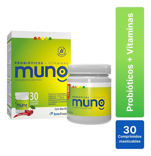 Muno Probióticos Y Vitaminas En Comprimidos Masticables X 30 Original