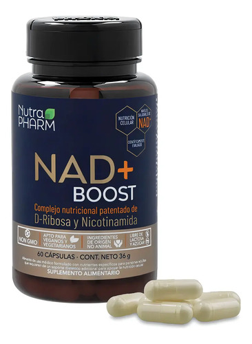Nad + Boost Antioxidante En Capsulas X 60 Nicotinamida Y D-ribosa Sin Sabor
