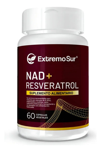 Suplemento Resveratrol Nad+ 60 Cápsulas Vegetales Extremo Sur Sin Sabor