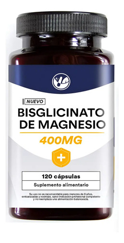 Bisglicinato De Magnesio 400 Mg X 120 Capsulas Natural Farm Sabor Sin Sabor