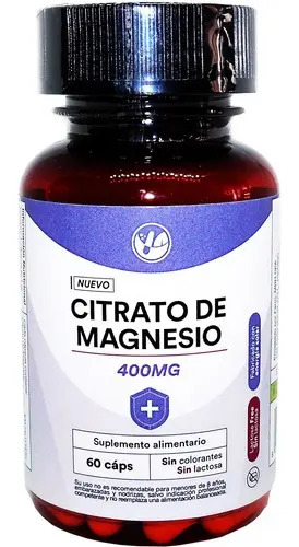 Citrato De Magnesio Natural Farm 60 Caps 400 Mg Neutro