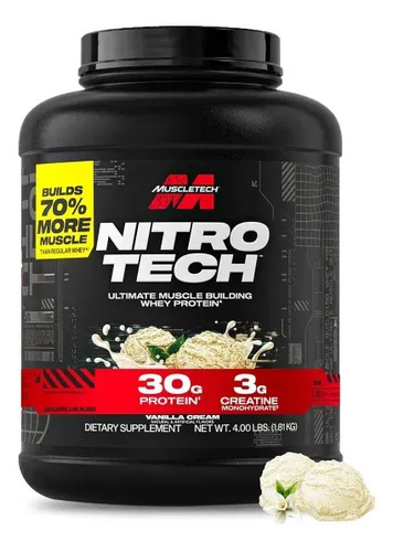 Nitrotech Nitro Tech Performance Whey 4 Lb Sabor Vainilla