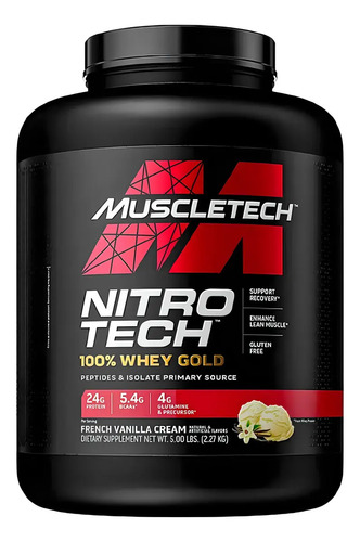 Suplemento En Polvo Muscletech Muscletech Nitrotech Whey Gold Proteína De Nitro Tech 100% Whey Gold Sabor French Vanilla Crème X 2.27kg