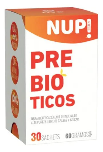 Nup Prebiótico 30 Sachets Fibra Inulina Vegana Sin Gluten Sin Sabor
