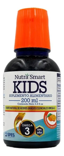 Omega 3 Nutra Smart Kids Naranja 200ml Libre De Gluten Aceite Suplemento Infantil