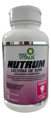 Multivitamínico Nutrum Woman Aura Vitalis 60 Cápsulas Antioxidantes Energizantes
