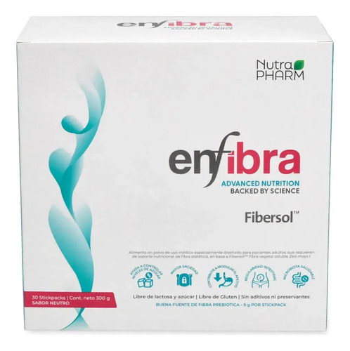 Enfibra 30 Sachets Nutrapharm Saciante Y Control Azúcar Neutro Sin Sabor