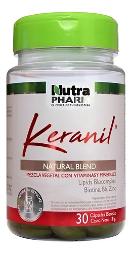 Keranil 1800mg / 30 Cápsulas Protección Capilar Nutrapharm Sin Sabor