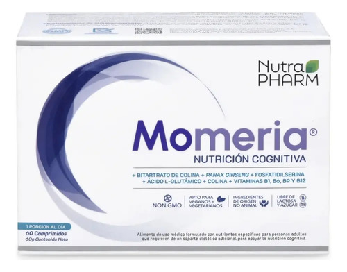Nutrapharm Suplemento Momeria 60comp Nutrición Cognitiva Sin Sabor