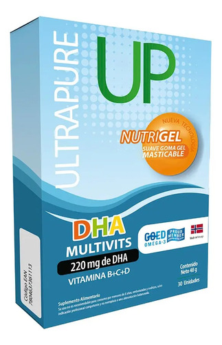 Omega Up Gomitas Omega Vitaminas Hechas En Noruega 30 Unid Sabor Naranja