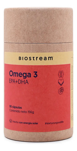 Omega 3 Epa + Dha 90 Capsulas Ayuda Al Sistema Cardiovascular Biostream Sin Sabor