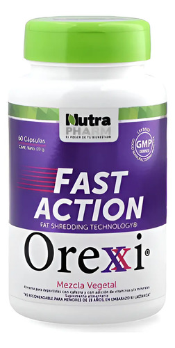 Orexxi Fast Action X 60 Capsulas Reducción De Peso 12