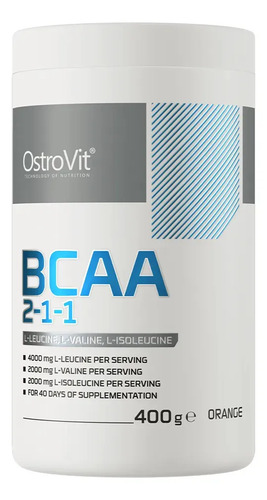 Aminoácidos Bcaa 2:1:1 Ostrovit 400g Naranja