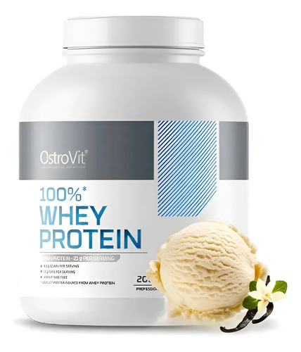 Proteina 100% Whey Protein 2000g 66 Sv Vainilla - Ostrovit Sabor French Vainilla Vainilla Francesa