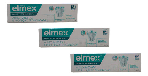 Pack 3 Cremas Dentales Elmex Sensitive 110g Con Flúor