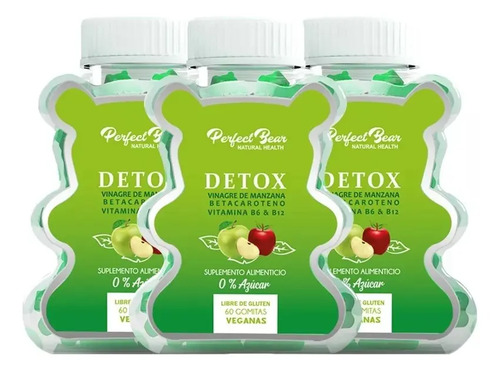 Gomitas Detox Perfectbear Vinagre De Manzana B6 B12 Sin Gluten Vegano