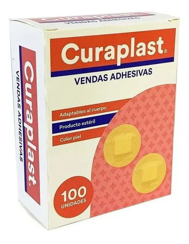 Parche Curita Curaplast Venda Adhesiva Redondo - 100 Unds