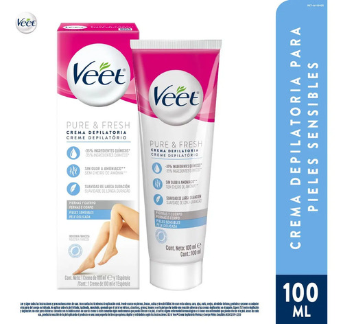 Veet Crema Depilatoria Silky Fresh Piel Sensible 100ml + Esp