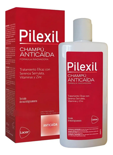 Pilexil Shampoo Anticaída 300 Ml C/ Serenoa Serrulata Y Zinc