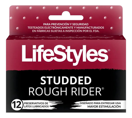 Preservativos Lifestyles Studded Rough Rider X 12