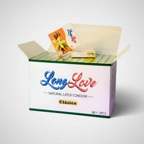 Preservativos Long Love Caja 144 Condones Con Sabor
