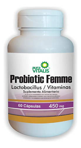 Probiótico Femme Lactobacilos/vitaminas 60caps Aura Vitalis Sin Sabor