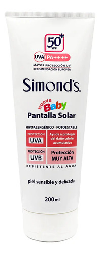Protector Solar Pantalla F50 Simonds Baby 200ml