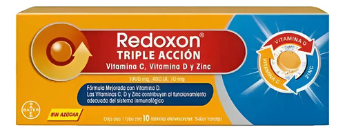 Bayer Redoxon Triple Acción Eferv. Tubo 10 Comp. Naranja