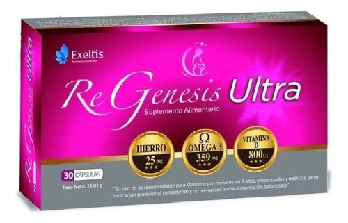 Regenesis Ultra Vitaminas Minerales Omega Biotina Embarazo Sabor Sin Sabor