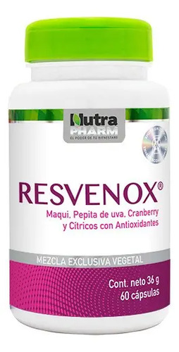 Nutrapharm, Resvenox Antioxidante 60 Cápsulas Sin Sabor