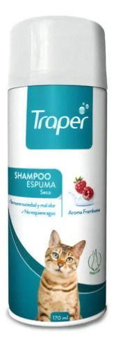Shampoo Espuma Seca Para Gato Aroma Frambuesa 170ml Traper