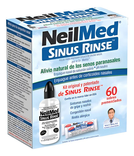 Sinus Rinse Kit 60 Sobres + Botella Aplicador Agua