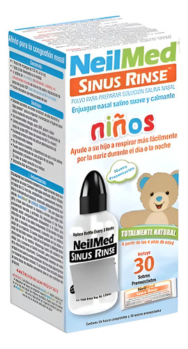 Sinus Rinse Kit Pediátrico 30 Sobres + Botella Aplicador Agua