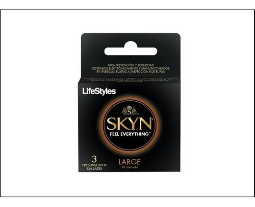 Preservativo Sin Latex Lifestyles Skyn Large - 3 Unidades