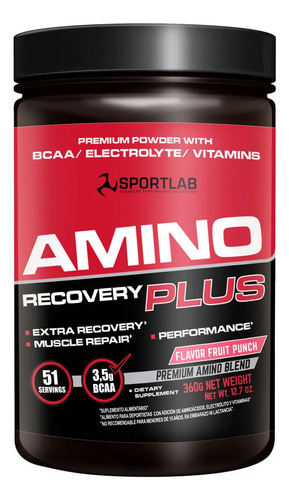 New Amino Recovery Plus 357gr Fruit Punch, Sl Sabor Fruit Punch Ponche De Frutas